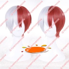 画像2: 高品質 実物撮影 轟焦凍 とどろき しょうと ショート   コスプレウィッグ かつら cosplay wig 耐熱ウィッグ 専用ネット付 (2)