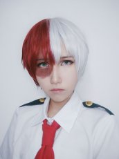 画像1: 高品質 実物撮影 轟焦凍 とどろき しょうと ショート   コスプレウィッグ かつら cosplay wig 耐熱ウィッグ 専用ネット付 (1)