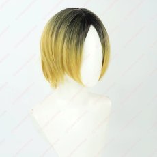 画像2: 高品質 実物撮影  孤爪研磨 ハイキュー 風  コスプレウィッグ かつら cosplay wig 耐熱ウィッグ 専用ネット付 (2)