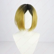画像1: 高品質 実物撮影  孤爪研磨 ハイキュー 風  コスプレウィッグ かつら cosplay wig 耐熱ウィッグ 専用ネット付 (1)