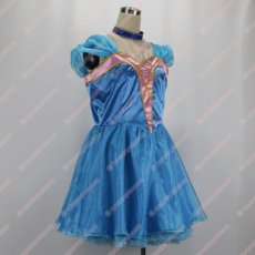 画像2: 高品質 実物撮影 ブルー ワンピース ディズニーランド ダンサー 風 コスプレ衣装 コスチューム オーダーメイド (2)