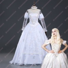 画像1: 高品質 実物撮影  白の女王 不思議の国のアリス  プリンセス ドレス  ハロウィン お姫様 風 コスプレ衣装 コスチューム オーダーメイド (1)