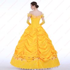 画像4: 高品質 実物撮影 ベル 美女と野獣 プリンセス ドレス ハロウィン お姫様 風 コスプレ衣装 コスチューム オーダーメイド (4)