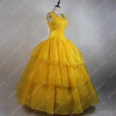 画像1: 高品質 実物撮影 ベル 美女と野獣 プリンセス ドレス ハロウィン お姫様 風 コスプレ衣装 コスチューム オーダーメイド (1)