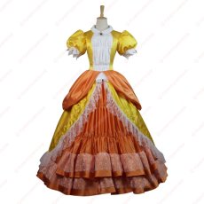 画像1: 高品質 実物撮影  Daisy デイジー  スーパーマリオ 風 ハロウィン お姫様 プリンセス ドレス コスプレ衣装 コスチューム オーダーメイド (1)