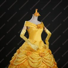 画像5: 高品質 実物撮影 ベル 美女と野獣 プリンセス ドレス ハロウィン お姫様 風 コスプレ衣装 コスチューム オーダーメイド (5)