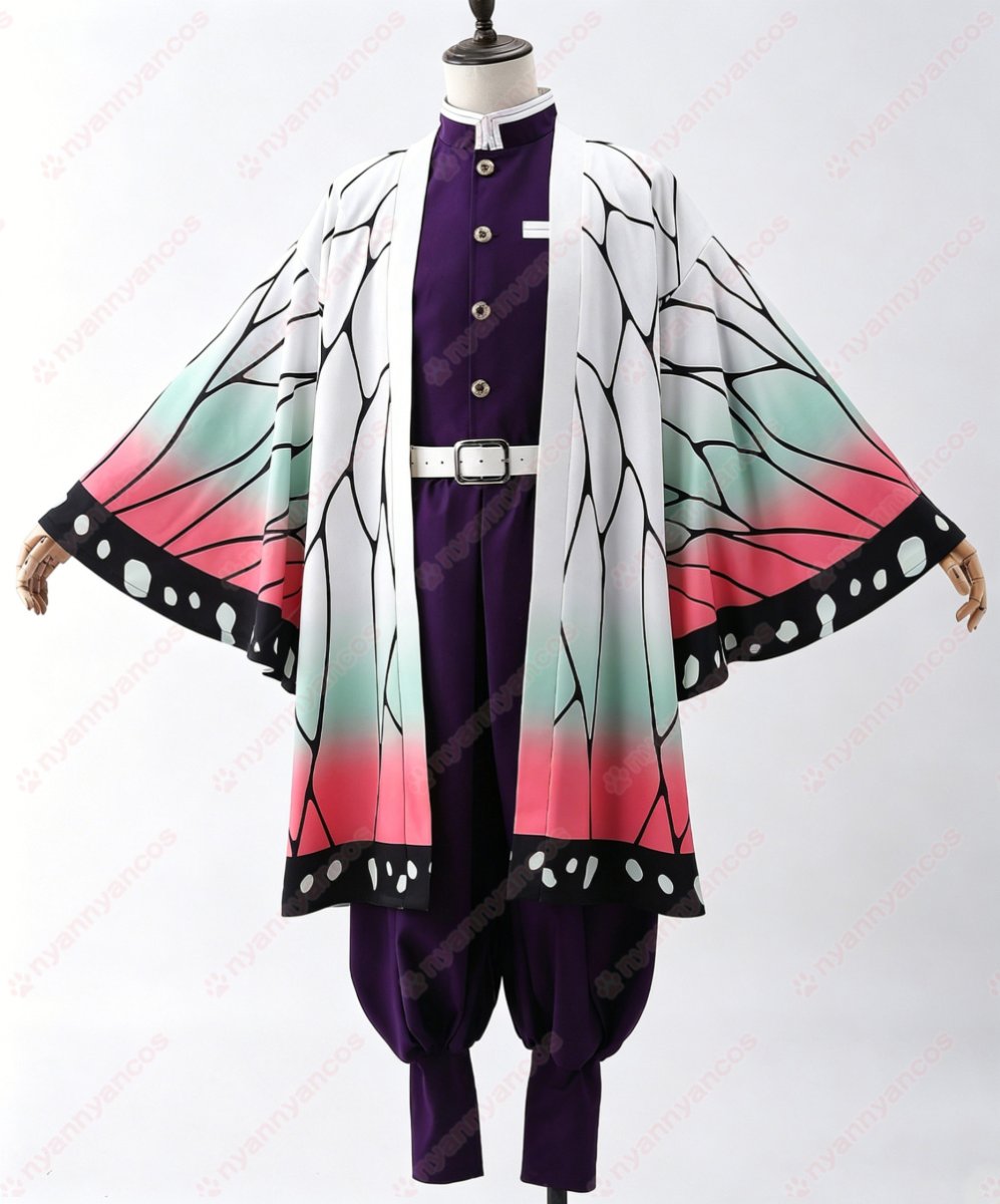 画像1: 高品質 実物撮影  胡蝶しのぶ 鬼滅の刃  風  コスプレ衣装 コスチューム (1)