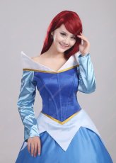 画像6: 高品質 実物撮影 オーロラ姫 眠り姫 プリンセス ドレス 眠れる森の美女  ハロウィン お姫様 風 コスプレ衣装 コスチューム オーダーメイド (6)