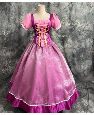 画像2: 高品質 実物撮影 ラプンツェル Rapunzel Tangled 塔の上のラプンツェル ハロウィン お姫様 風 コスプレ衣装 コスチューム オーダーメイド (2)
