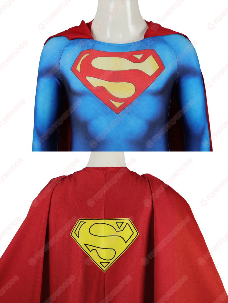 画像8: 高品質 実物撮影  子供Ver Superman スーパーマン クラーク・ケント 1978映画 全身タイツ 風 コスチューム コスプレ衣装 (8)
