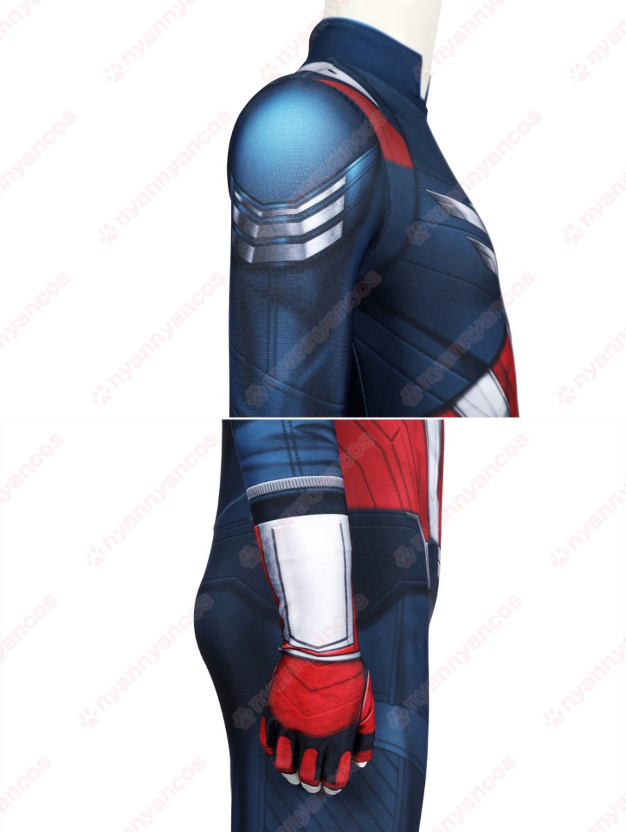 画像7: 高品質 実物撮影 サム・ウィルソン キャプテン・アメリカ：ブレイブ・ニュー・ワールド  子供向 全身タイツ 風 コスプレ衣装 コスチューム (7)