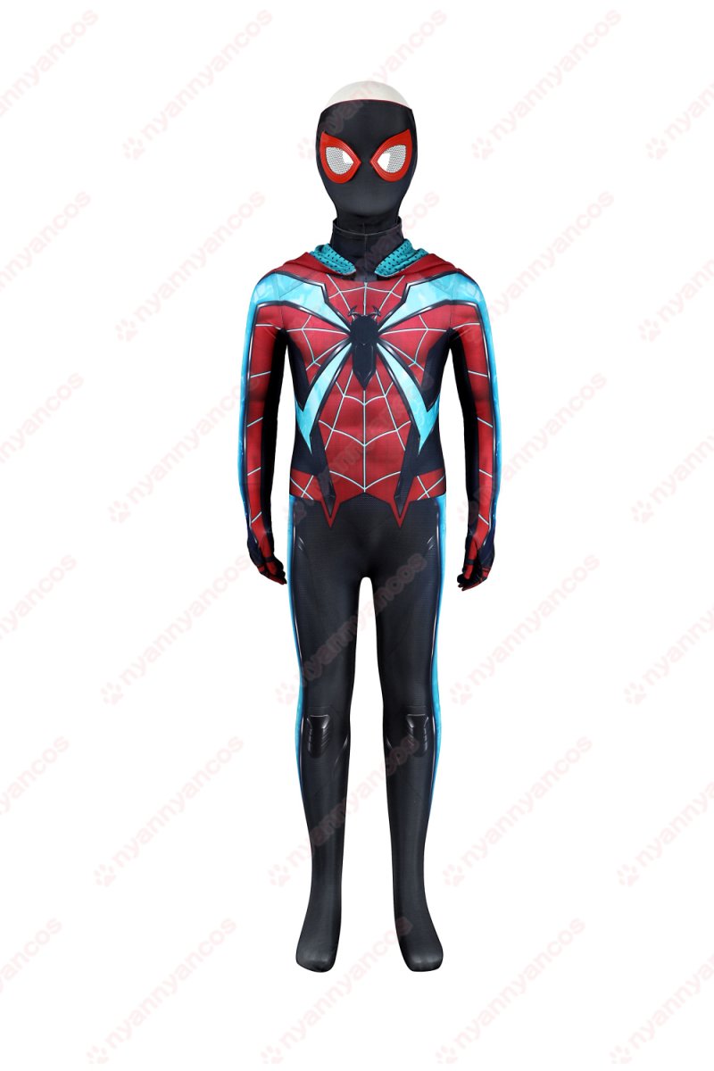 画像2: 高品質 実物撮影 子供Ver マイルズ・モラレス スパイダーマン 2 Spider-Man 2  全身タイツ 風 コスプレ衣装  コスチューム (2)