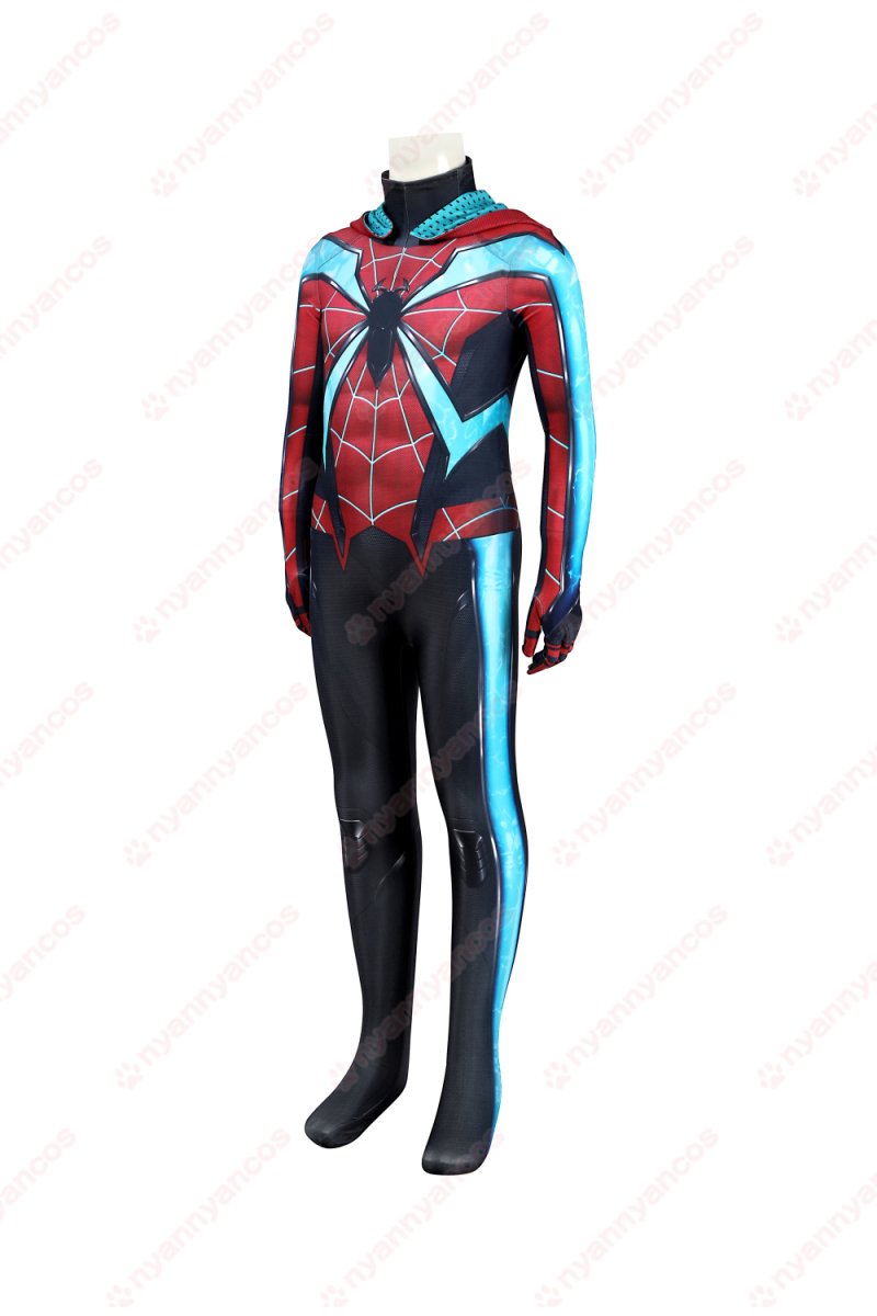 画像3: 高品質 実物撮影 子供Ver マイルズ・モラレス スパイダーマン 2 Spider-Man 2  全身タイツ 風 コスプレ衣装  コスチューム (3)