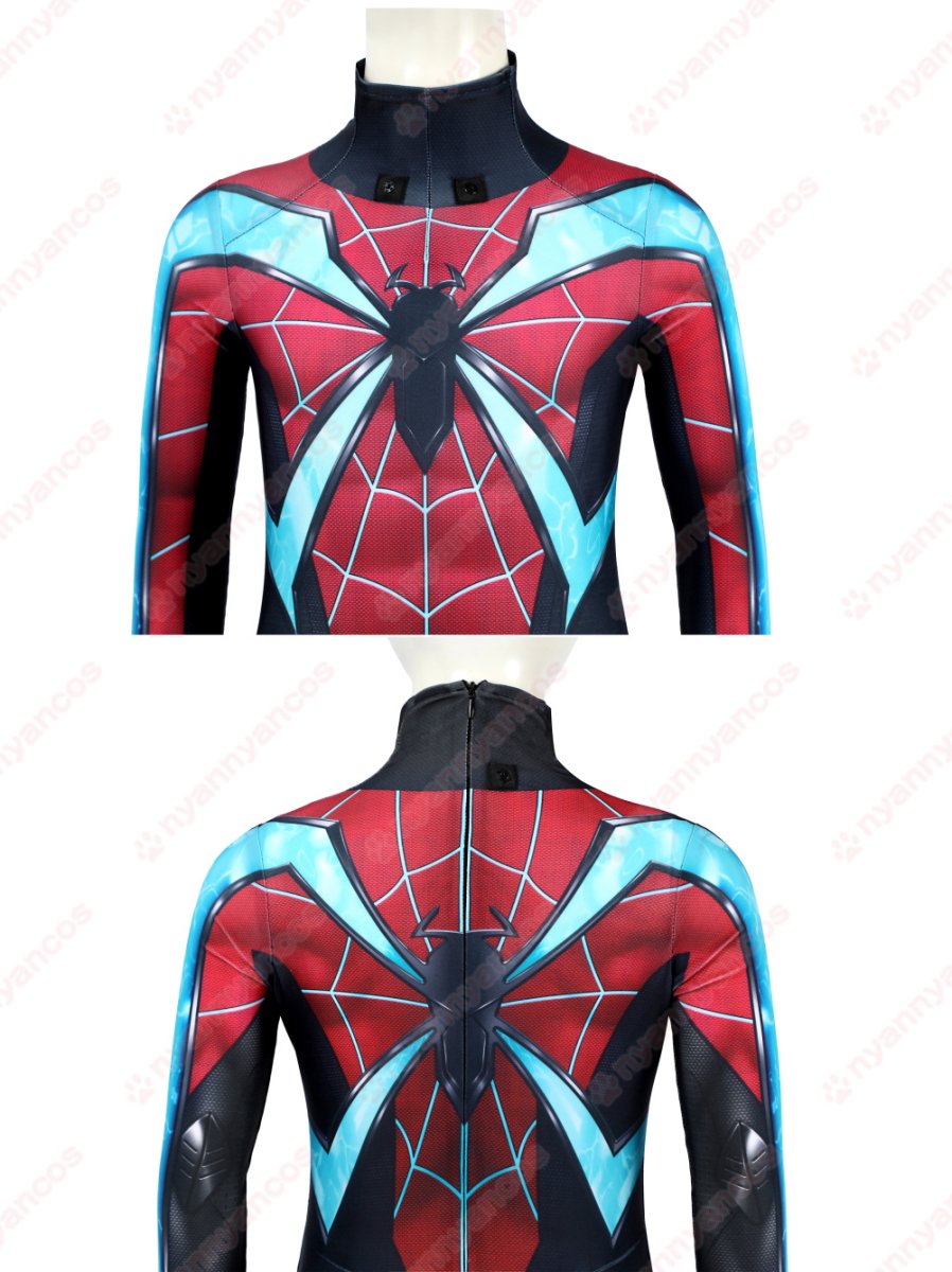 画像8: 高品質 実物撮影 子供Ver マイルズ・モラレス スパイダーマン 2 Spider-Man 2  全身タイツ 風 コスプレ衣装  コスチューム (8)
