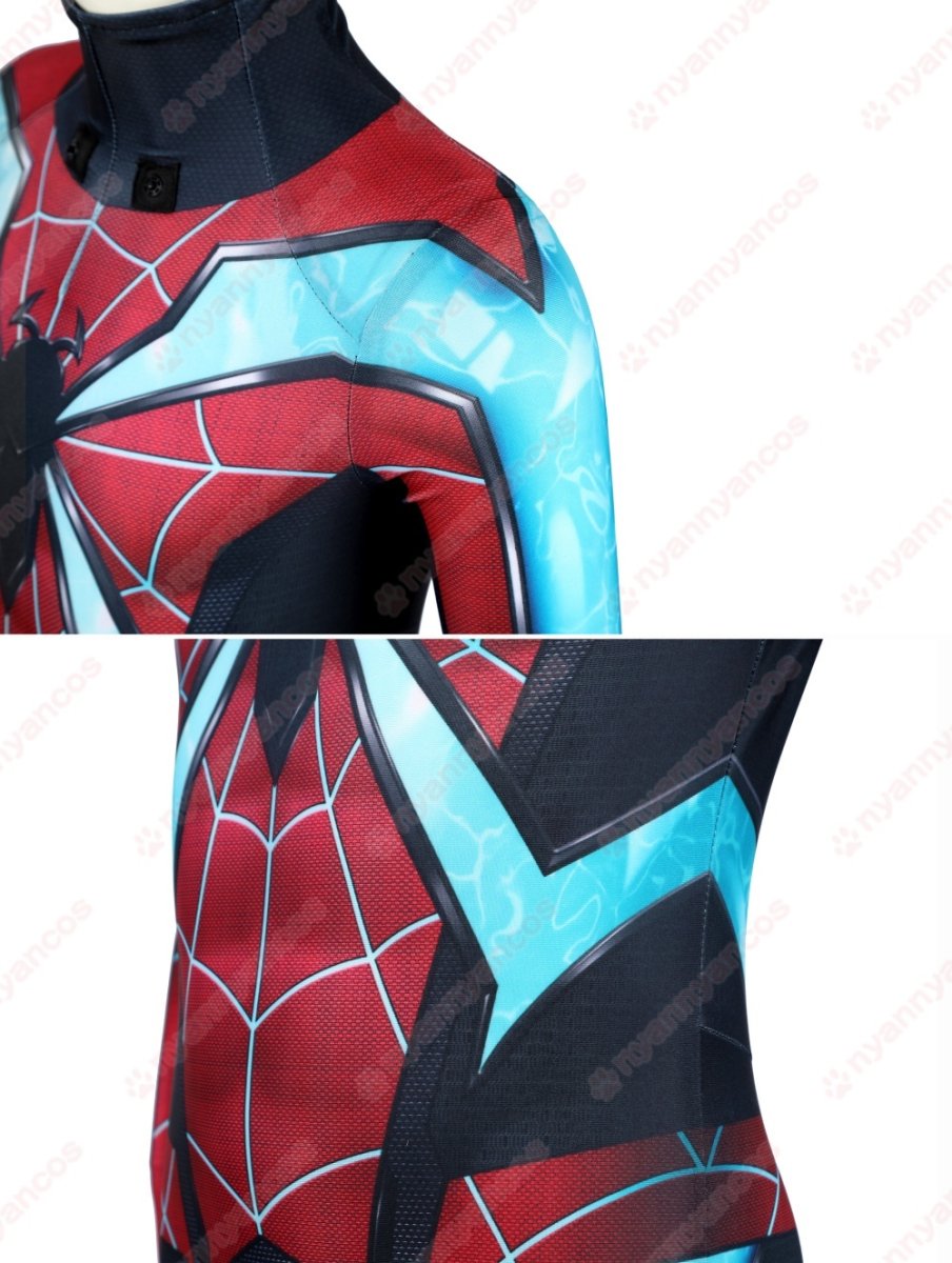 画像9: 高品質 実物撮影 子供Ver マイルズ・モラレス スパイダーマン 2 Spider-Man 2  全身タイツ 風 コスプレ衣装  コスチューム (9)