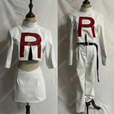 画像1: 高品質 実物撮影  ムサシ コジロウ ロケット団 ポケットモンスター 風 コスプレ衣装 コスチューム オーダーメイド (1)