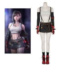 画像1: 高品質 実物撮影   FF7 ファイナルファンタジーVII ティファ ロックハート Tifa 風  コスプレ衣装 コスプレ靴　ブーツ  コスチューム オーダーメイド (1)