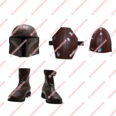 画像20: 高品質 実物撮影   マンダロリアン 風  The Mandalorian  2019海外ドラマ  ヘルメット付き  靴付き   コスプレ衣装 コスプレ靴 ブーツ付き  バラ売り可 (20)