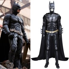 画像1: 高品質 実物撮影  バットマン ブルース・ウェイン 風 ダークナイト Batman 2008映画 マスク付き コスプレ衣装 コスプレ靴  バラ売り可 (1)