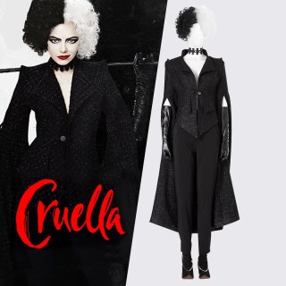 2021映画 クルエラ コスプレ衣装 コスプレ靴 ブーツ付き