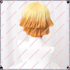 画像2: 高品質 実物撮影 我妻善逸 鬼滅の刃 風   コスプレウィッグ かつら cosplay wig 耐熱ウィッグ 専用ネット付 (2)