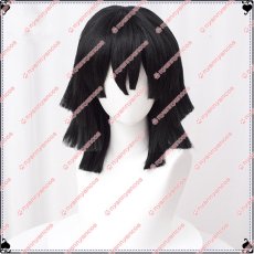 画像1: 高品質 実物撮影 伊黒小芭内 鬼滅の刃 風   コスプレウィッグ かつら cosplay wig 耐熱ウィッグ 専用ネット付 (1)