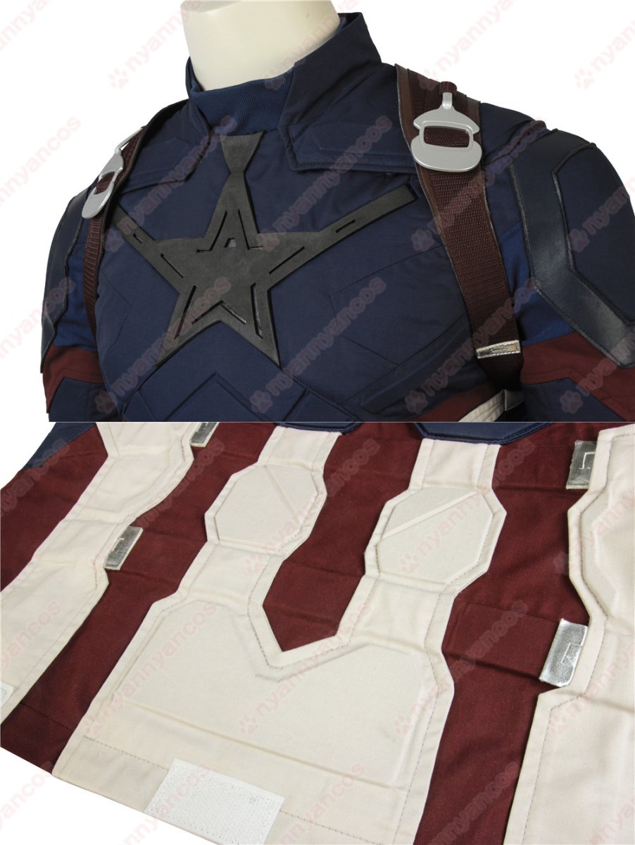 画像8: 高品質 実物撮影  アベンジャーズ3 インフィニティ・ウォー キャプテン・アメリカ スティーブ・ロジャース 風　コスプレ衣装 コスチューム オーダーメイド  (8)
