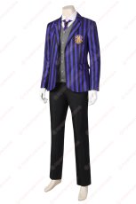 画像2: 高品質 実物撮影 ネヴァーモア学園制服　ユージーン・オティンガー  ウェンズデー Wednesday アダムス・ファミリー ドラマ 風 コスチューム コスプレ衣装 (2)