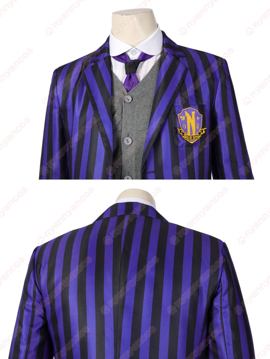 画像6: 高品質 実物撮影 ネヴァーモア学園制服　ユージーン・オティンガー  ウェンズデー Wednesday アダムス・ファミリー ドラマ 風 コスチューム コスプレ衣装 (6)