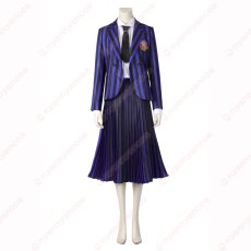 画像1: 高品質 実物撮影 ネヴァーモア学園制服　イーニッド  ビアンカ  ウェンズデー Wednesday アダムス・ファミリー ドラマ 風 コスチューム コスプレ衣装 (1)