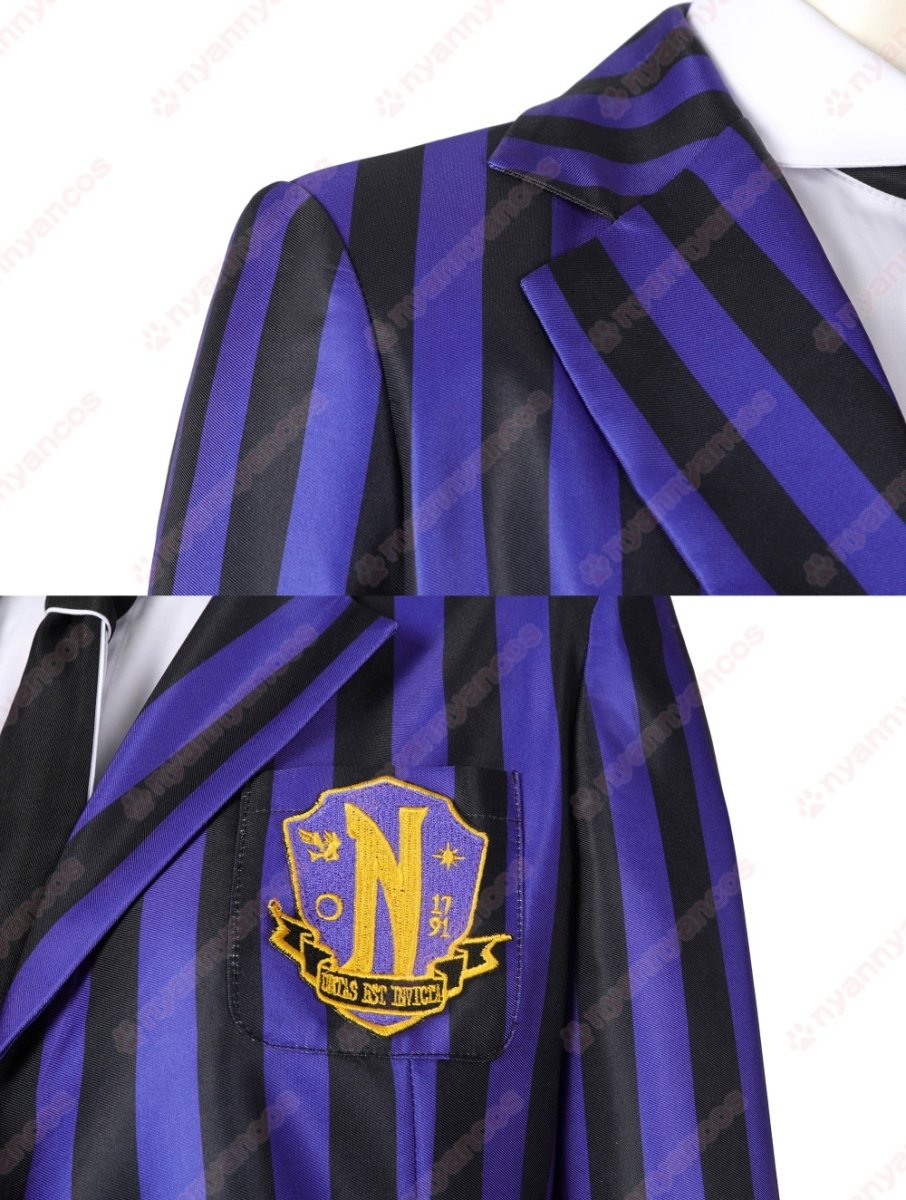 画像6: 高品質 実物撮影 ネヴァーモア学園制服　イーニッド  ビアンカ  ウェンズデー Wednesday アダムス・ファミリー ドラマ 風 コスチューム コスプレ衣装 (6)