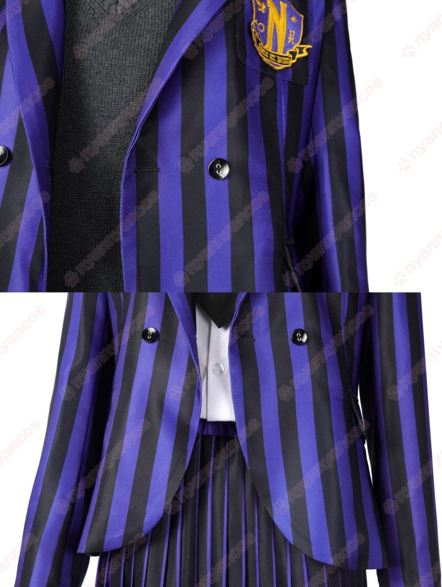 画像7: 高品質 実物撮影 ネヴァーモア学園制服　イーニッド  ビアンカ  ウェンズデー Wednesday アダムス・ファミリー ドラマ 風 コスチューム コスプレ衣装 (7)