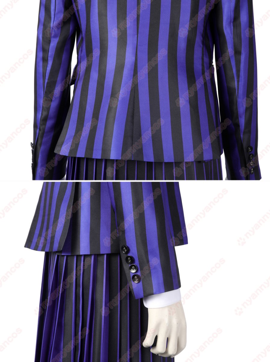 画像9: 高品質 実物撮影 ネヴァーモア学園制服　イーニッド  ビアンカ  ウェンズデー Wednesday アダムス・ファミリー ドラマ 風 コスチューム コスプレ衣装 (9)
