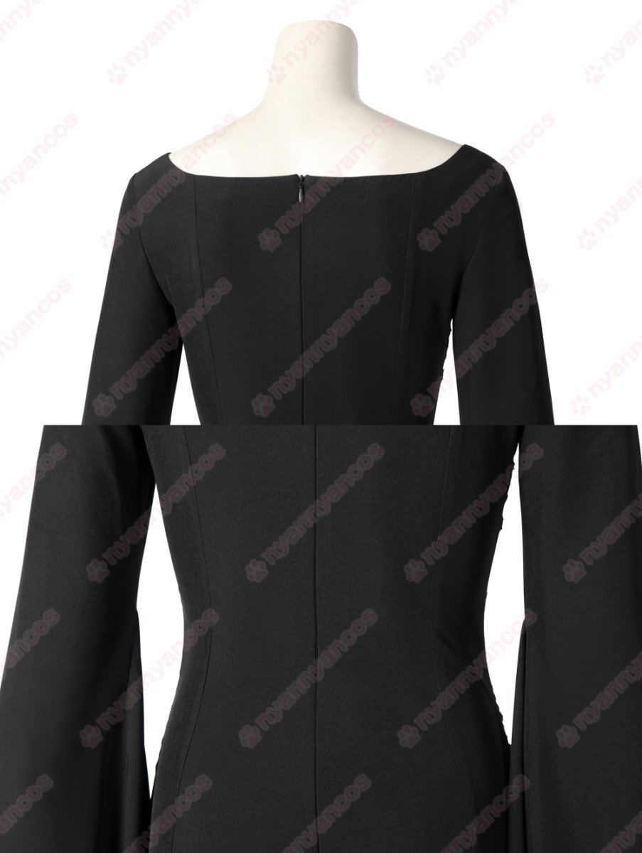 画像7: 高品質 実物撮影 モーティシア・アダムス Morticia  ウェンズデー Wednesday アダムス・ファミリー ドラマ 風 コスチューム コスプレ衣装 (7)