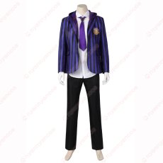 画像1: 高品質 実物撮影 ネヴァーモア学園制服　ゼイヴィア・ソープ エイジャックス   ウェンズデー Wednesday アダムス・ファミリー ドラマ 風 コスチューム コスプレ衣装 (1)
