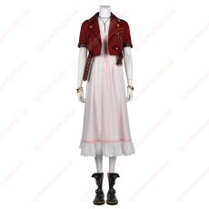 画像1: 高品質 実物撮影 エアリス ゲインズブール Aerith FF7 ファイナルファンタジーVII  リバース 風 コスチューム コスプレ衣装 (1)