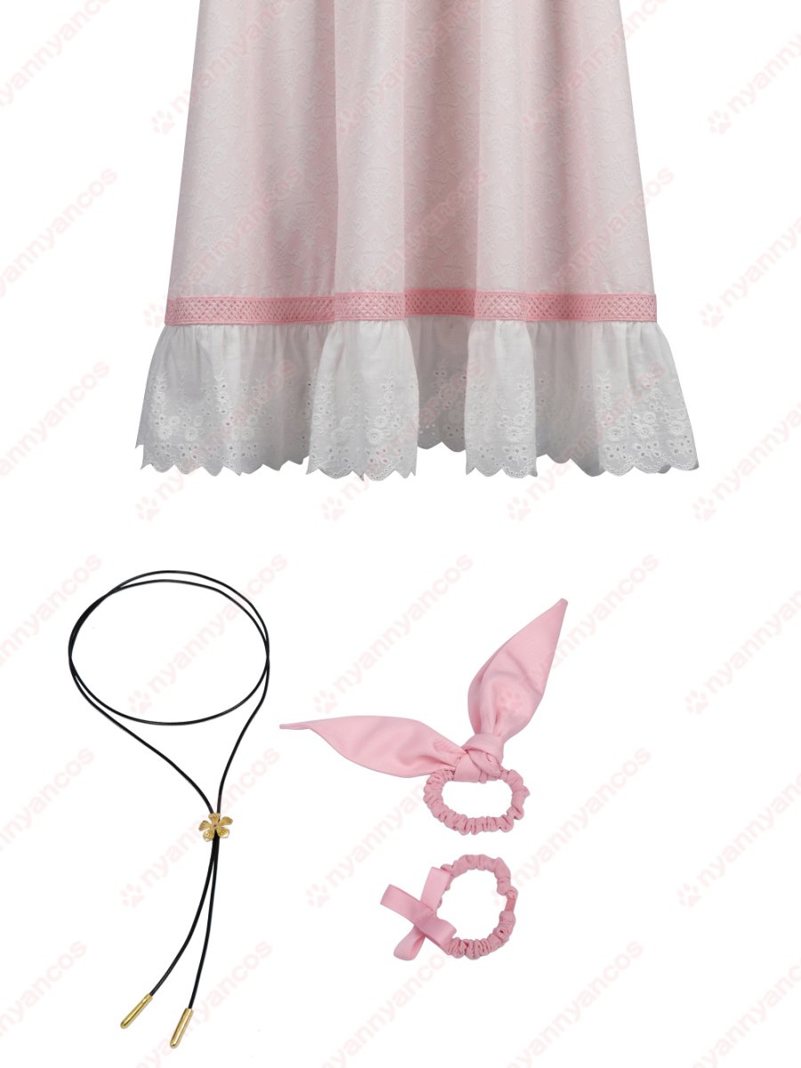 画像13: 高品質 実物撮影 エアリス ゲインズブール Aerith FF7 ファイナルファンタジーVII  リバース 風 コスチューム コスプレ衣装 (13)