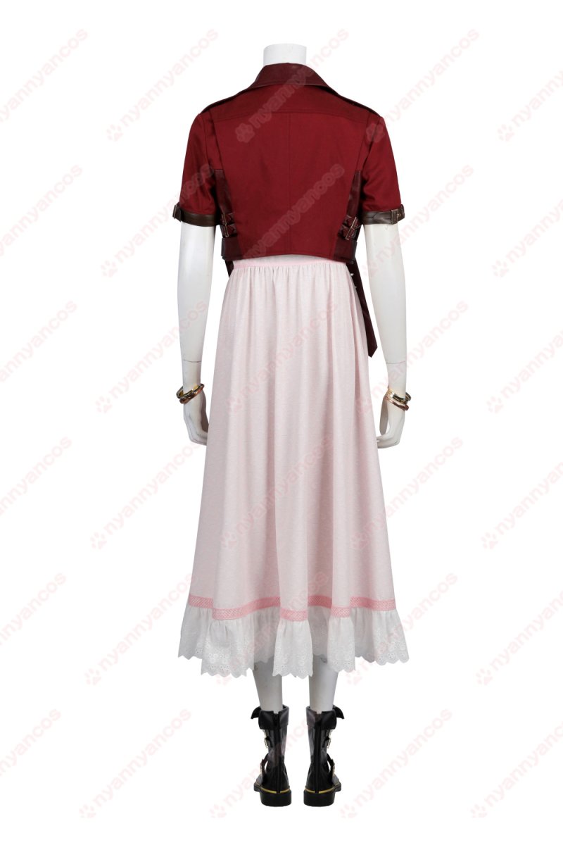 画像2: 高品質 実物撮影 エアリス ゲインズブール Aerith FF7 ファイナルファンタジーVII  リバース 風 コスチューム コスプレ衣装 (2)