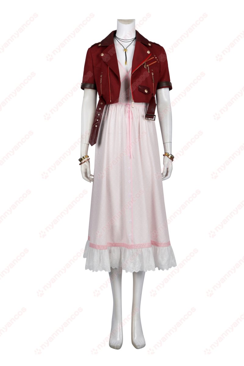 画像3: 高品質 実物撮影 エアリス ゲインズブール Aerith FF7 ファイナルファンタジーVII  リバース 風 コスチューム コスプレ衣装 (3)