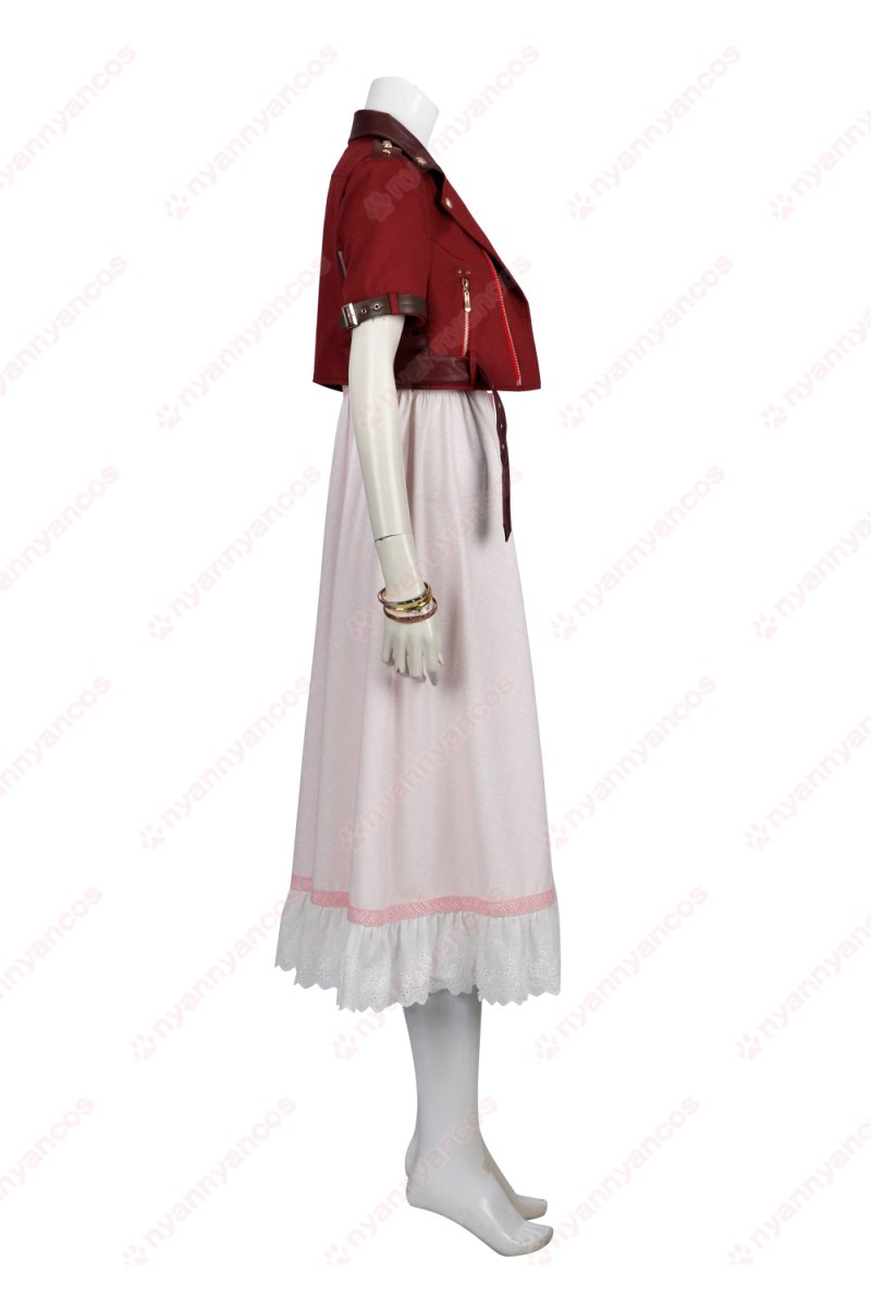 画像5: 高品質 実物撮影 エアリス ゲインズブール Aerith FF7 ファイナルファンタジーVII  リバース 風 コスチューム コスプレ衣装 (5)