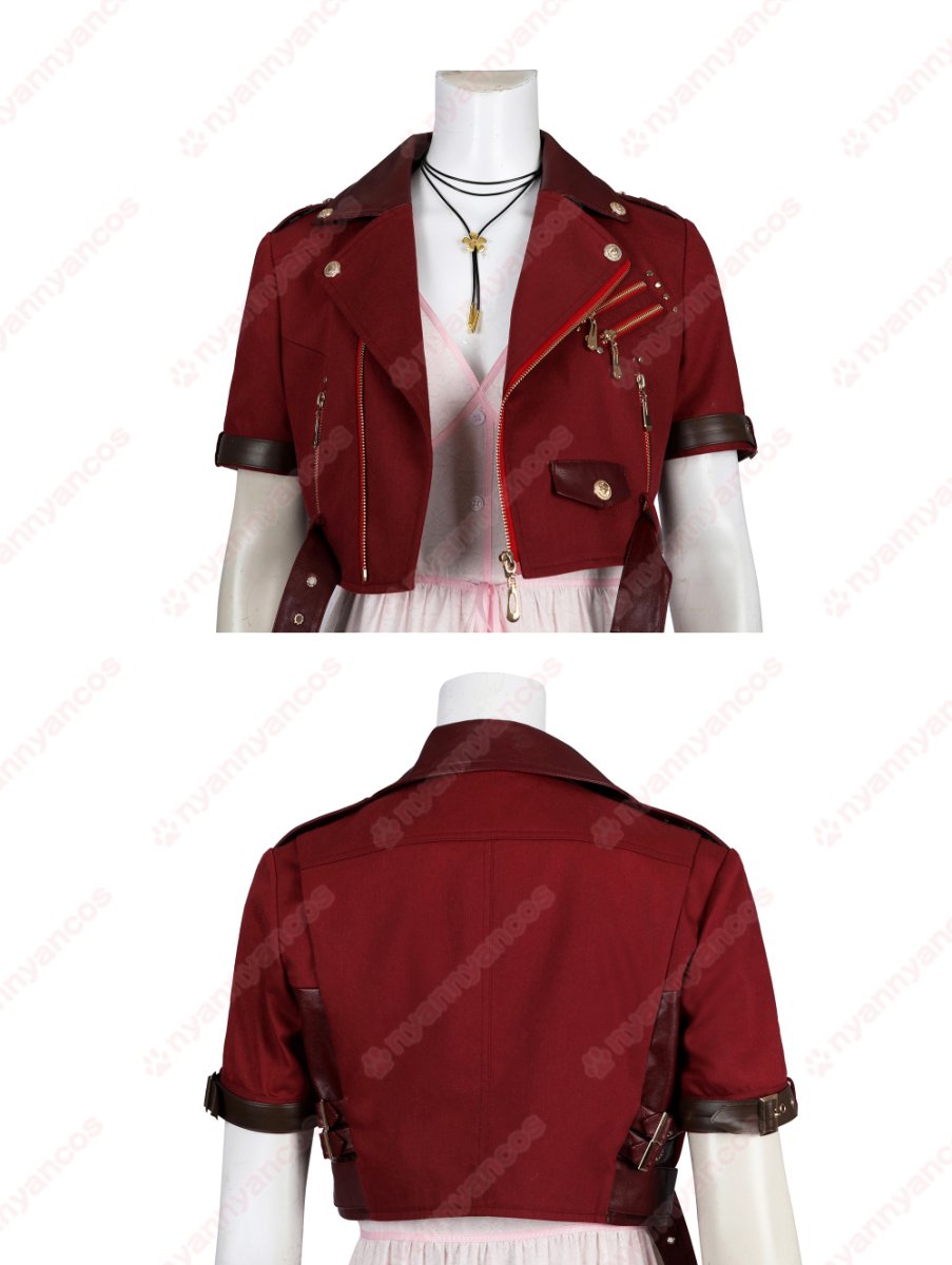 画像8: 高品質 実物撮影 エアリス ゲインズブール Aerith FF7 ファイナルファンタジーVII  リバース 風 コスチューム コスプレ衣装 (8)
