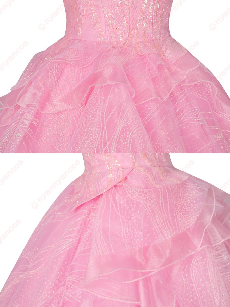 画像6: 高品質 実物撮影  グリンダ  Wicked ウィキッド ふたりの魔女 映画  風 コスプレ衣装 コスチューム オーダーメイド (6)