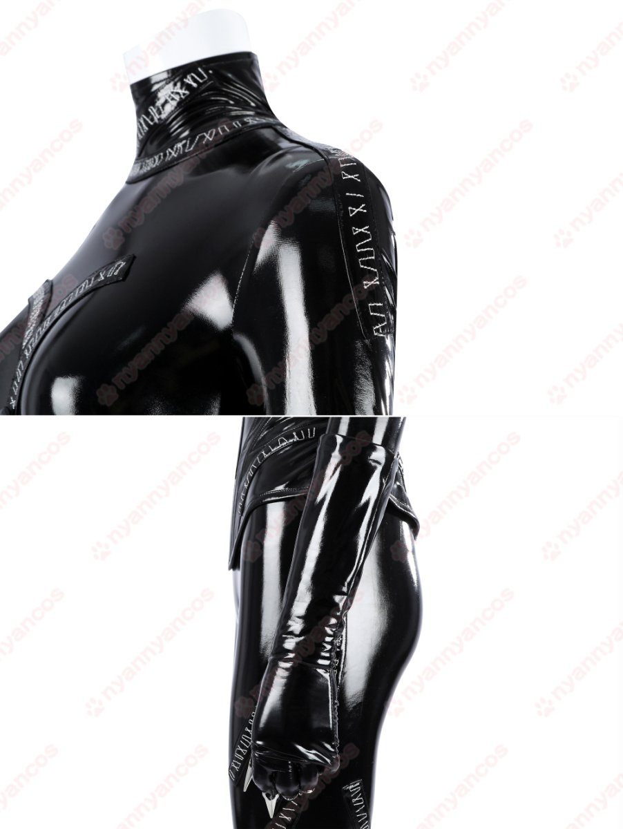 画像11: 高品質 実物撮影 Catwoman キャットウーマン セリーナ・カイル  バットマン リターンズ  風 コスプレ衣装 コスプレ靴  コスチューム (11)