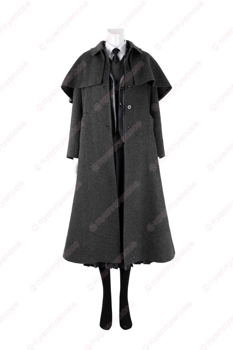 画像2: 高品質 実物撮影 ウェンズデー Wednesday  ネヴァーモア学園制服  アダムス・ファミリー ドラマ 風 コスチューム コスプレ衣装 (2)