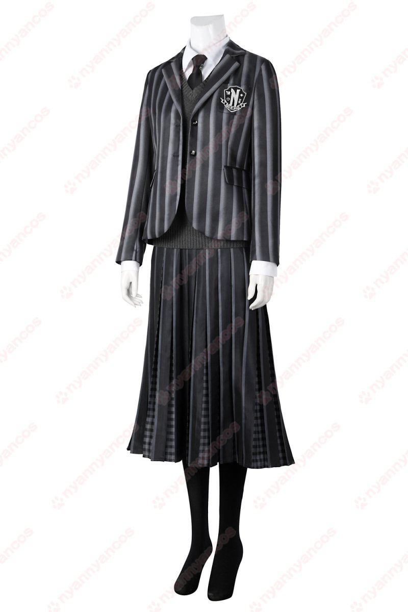 画像7: 高品質 実物撮影 ウェンズデー Wednesday  ネヴァーモア学園制服  アダムス・ファミリー ドラマ 風 コスチューム コスプレ衣装 (7)