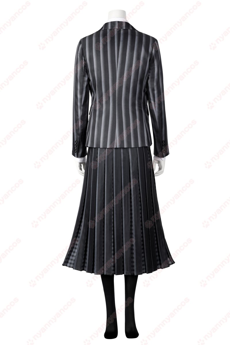 画像9: 高品質 実物撮影 ウェンズデー Wednesday  ネヴァーモア学園制服  アダムス・ファミリー ドラマ 風 コスチューム コスプレ衣装 (9)