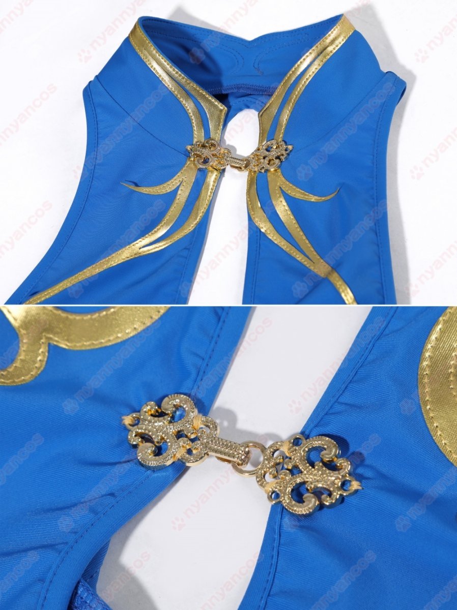 画像11: 高品質 実物撮影 春麗　Chun-Li 水着 SF Street Fighter ストリートファイター 風 コスチューム コスプレ衣装 (11)