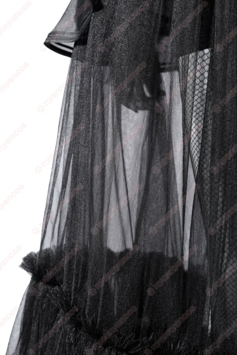 画像10: 高品質 実物撮影 ウェンズデー Wednesday アダムス・ファミリー ドラマ 風 コスチューム コスプレ衣装 (10)