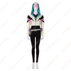 画像1: 高品質 実物撮影 グウェン スパイダーマン フレンドリー・ネイバーフッド Spider-Man  風 コスプレ衣装  コスチューム (1)