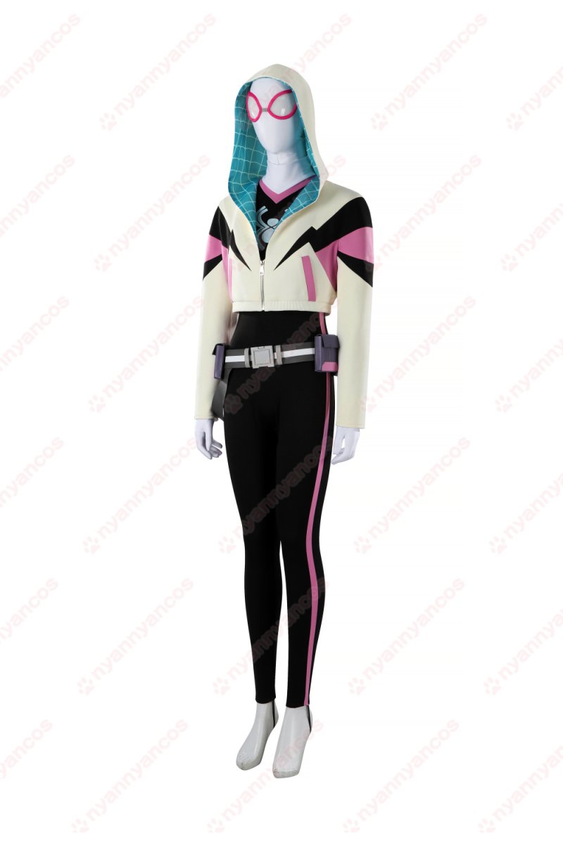 画像2: 高品質 実物撮影 グウェン スパイダーマン フレンドリー・ネイバーフッド Spider-Man  風 コスプレ衣装  コスチューム (2)